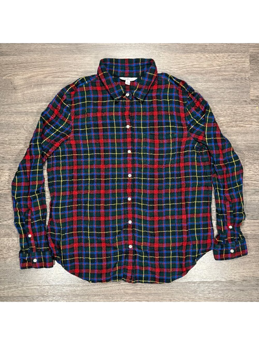 L.L. Bean Women's Signature Plaid Flannel Shirt - Green/Red/Blue